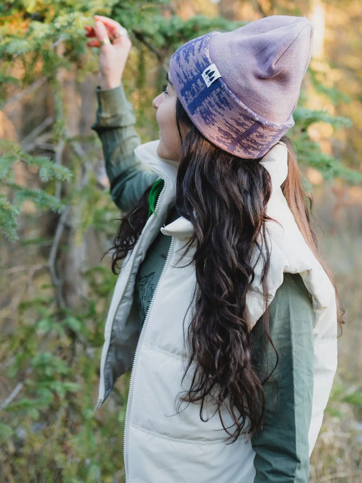 Woodland Foldover Beanie - Purple