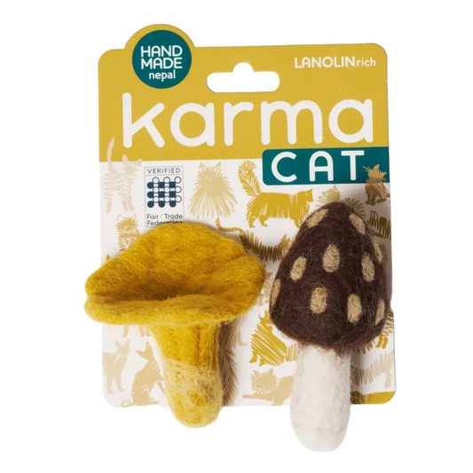 Wool Cat Toys Chanterelle & Morel Mushroom