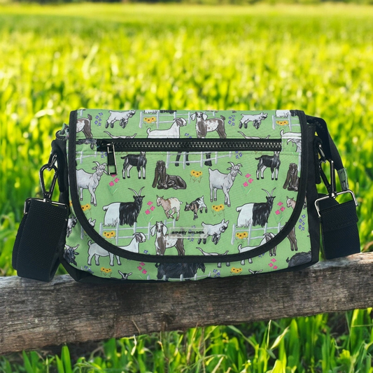 Greener Pastures Goats Stride Crossbody Bag