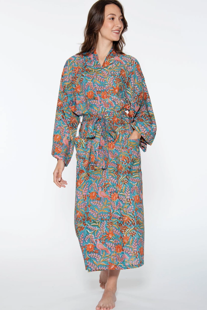 Kimono Robe - Blue Multi