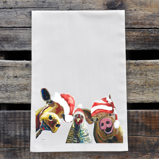 Christmas Tea Towel Trio Farmhouse