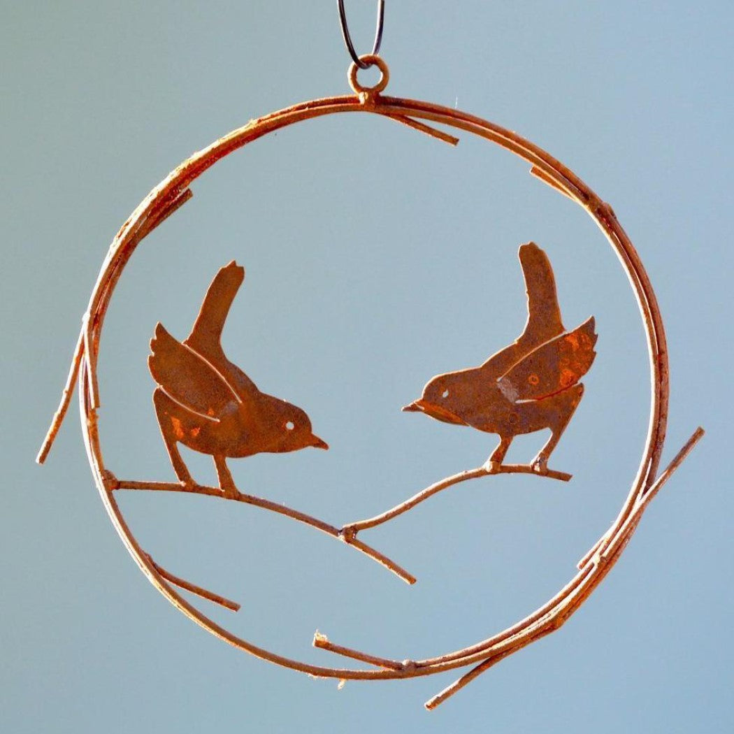 Two Birds on Wire Wreath