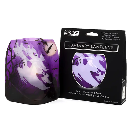 Boo! Ghosts Halloween Expandable Luminaries 4pk