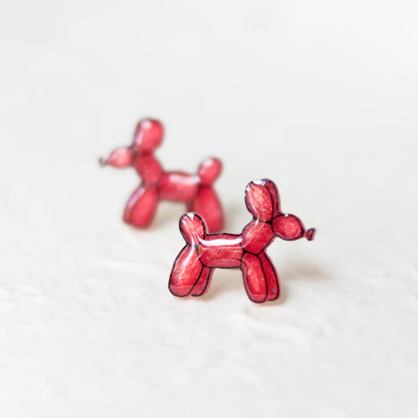 Red Balloon Dog Earrings