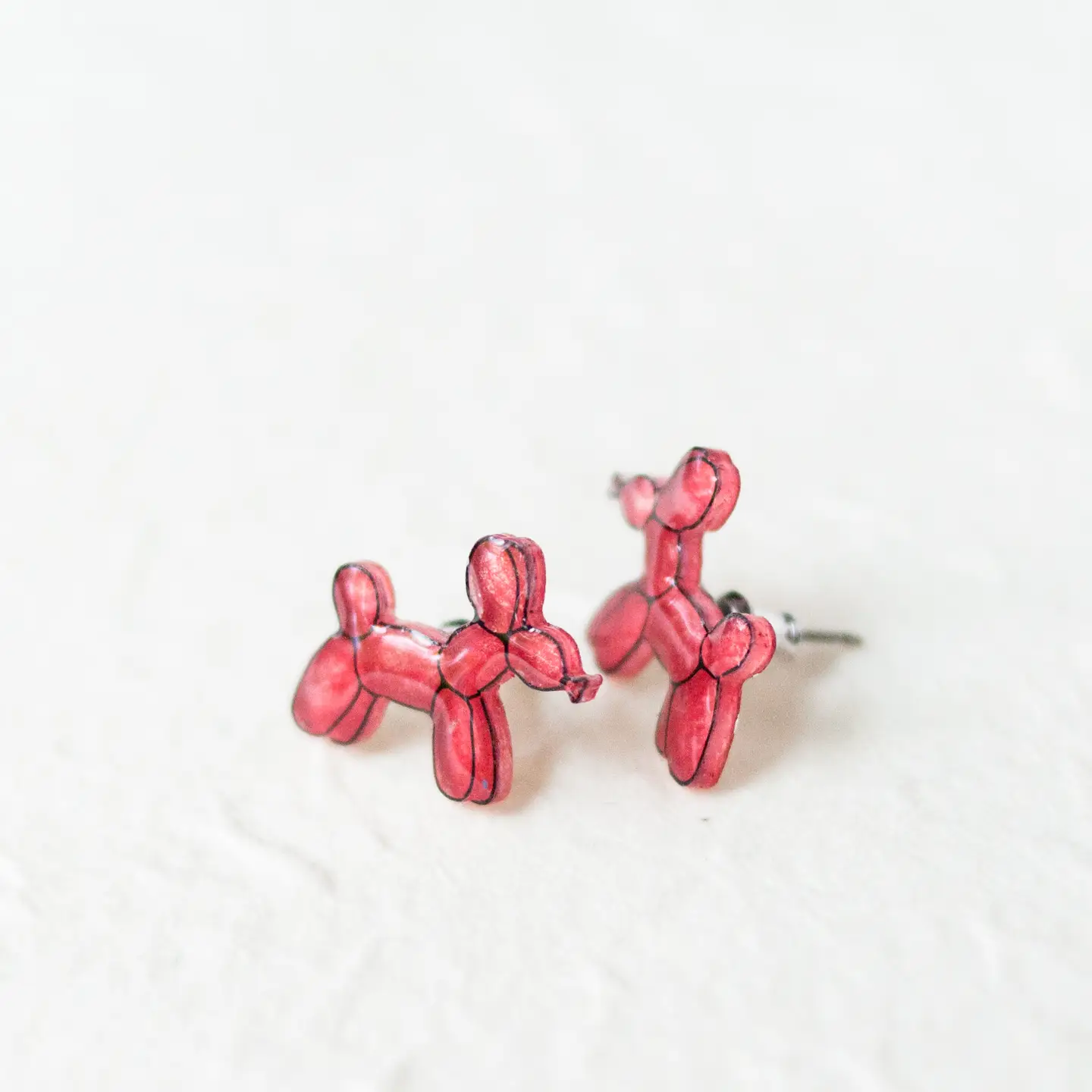 Red Balloon Dog Earrings