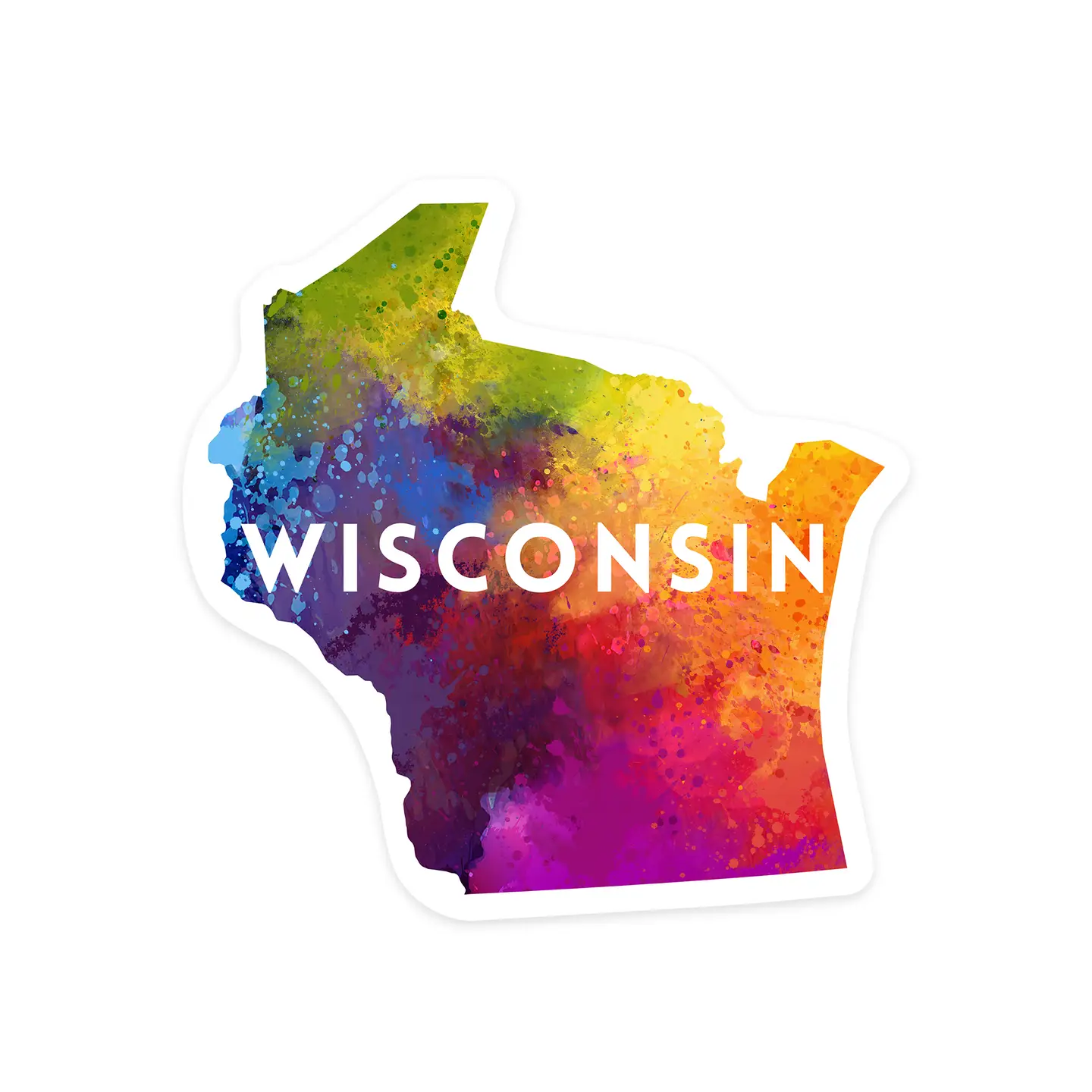 Sticker Wisconsin Abstract Color