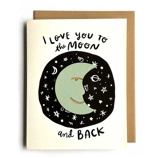 I Love You To The Moon & Back Card w/ Magnet