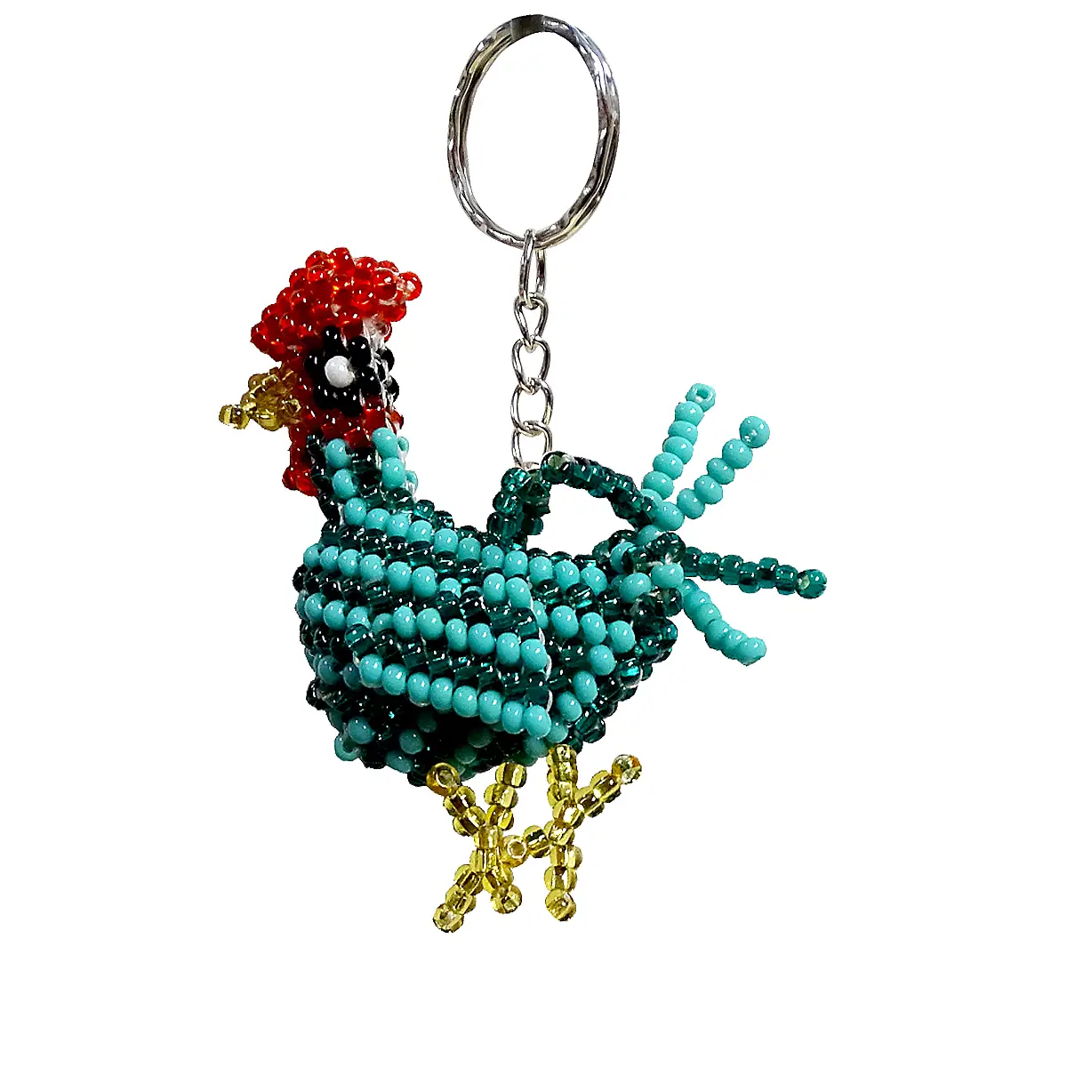 Beaded Rooster Keychain