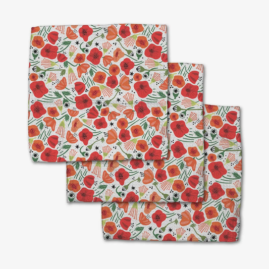 Geometry Dishcloth Pack: Poppy Power