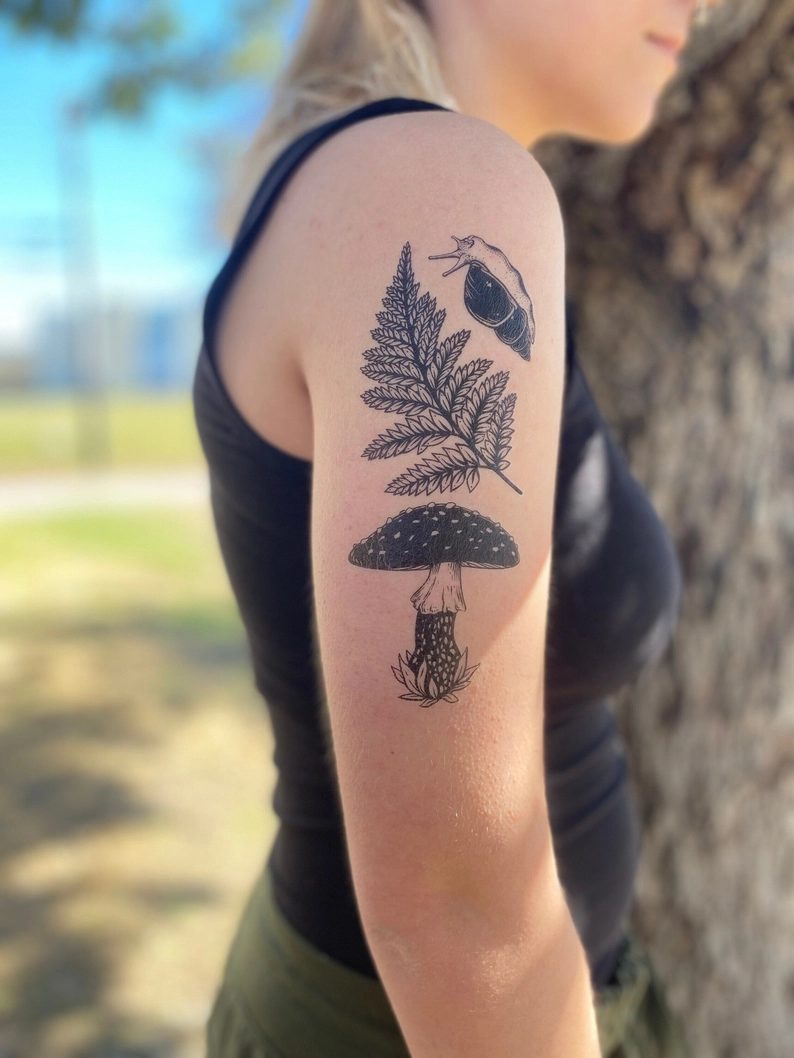 Amanita Mushroom Temporary Tattoo