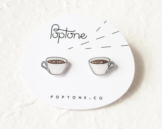 Coffee Latte Stud Earrings