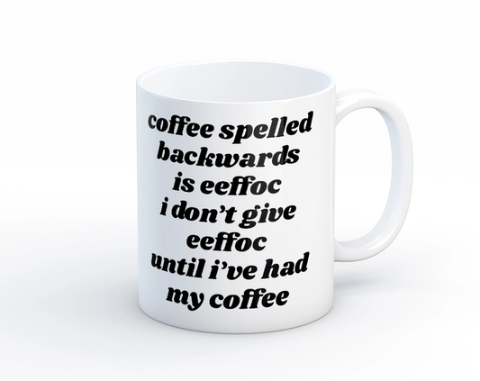Coffee Spelled Backwards Mug