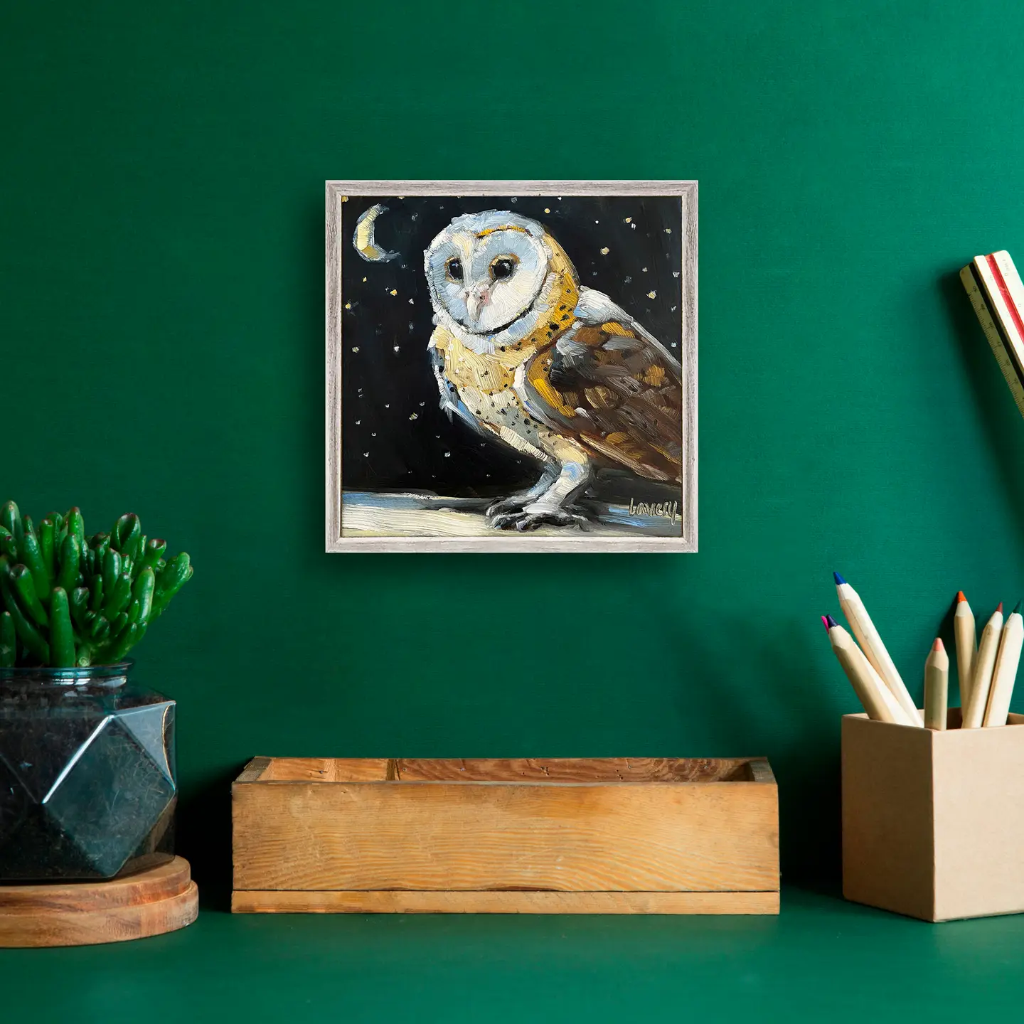 Midnight Vistor Owl Mini Canvas