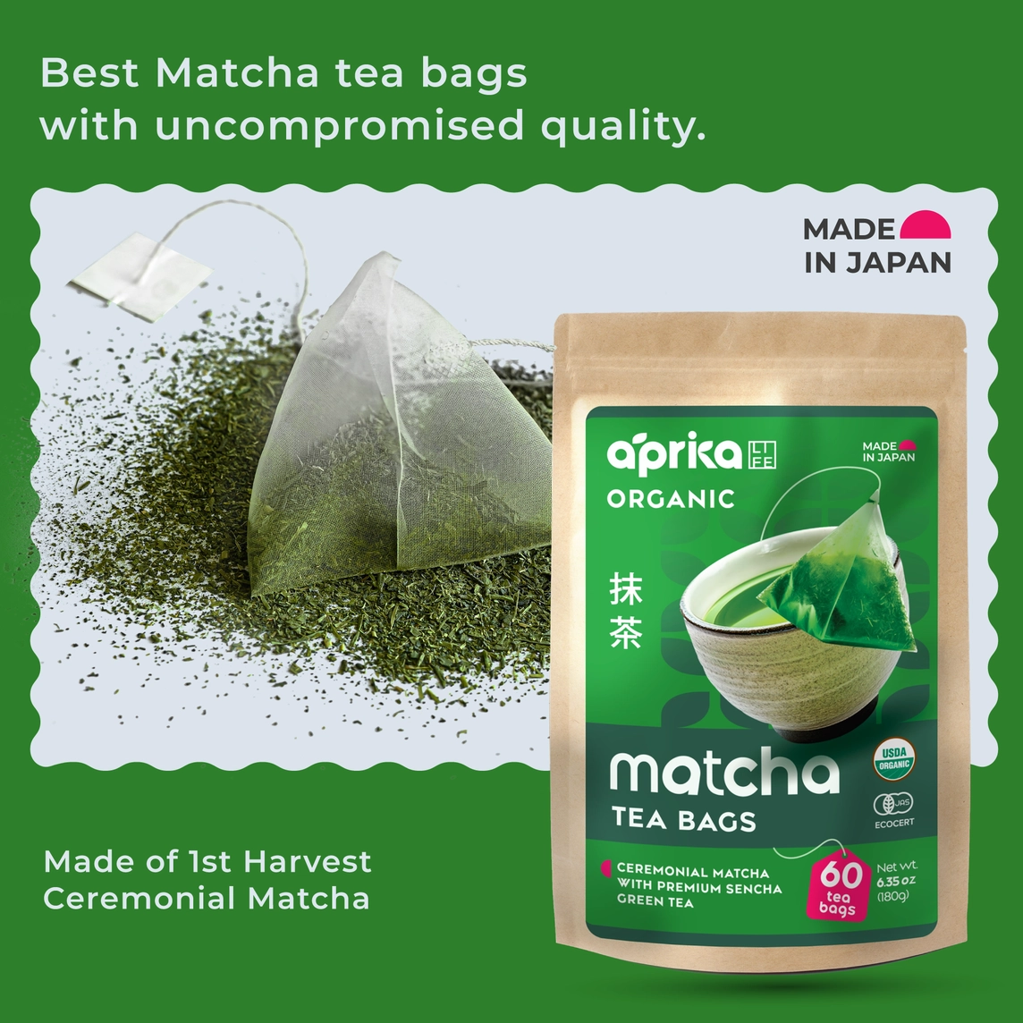 Ceremonial Japanese Matcha Tea Bags