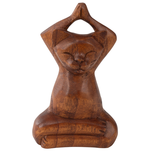 Wooden Yoga Cat