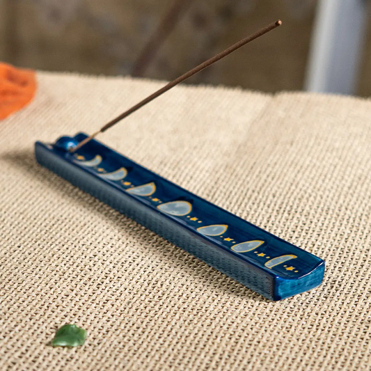 Ceramic Moon Phase Incense Burner