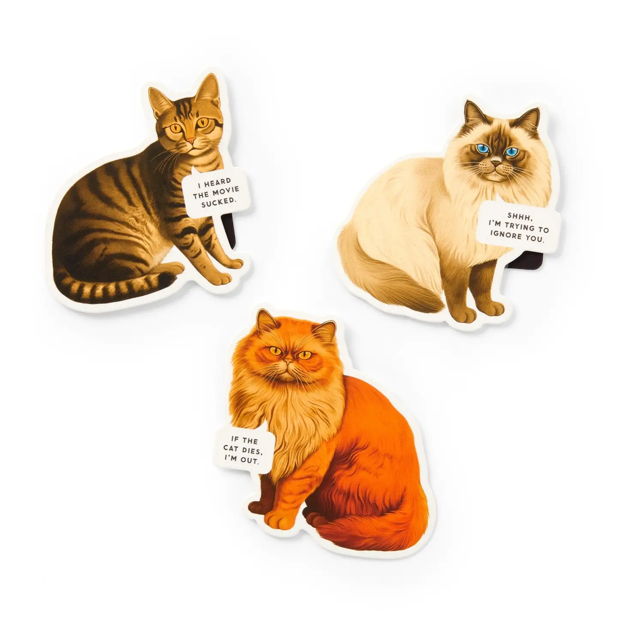 Brass Monkey Moody Cats Magnetic Bookmark Set
