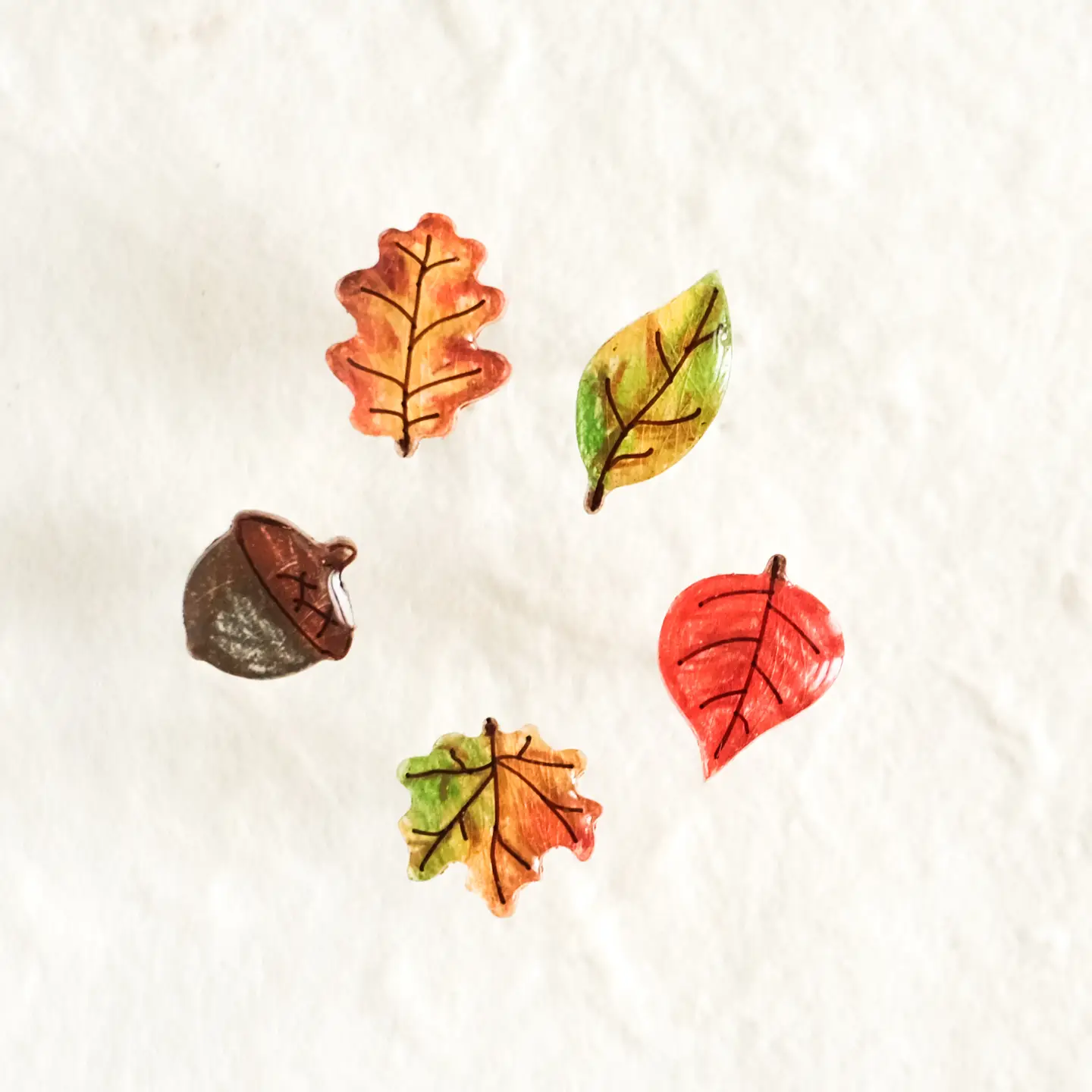 Mini Fall Leaf Stud Earrings Mix + Match Set