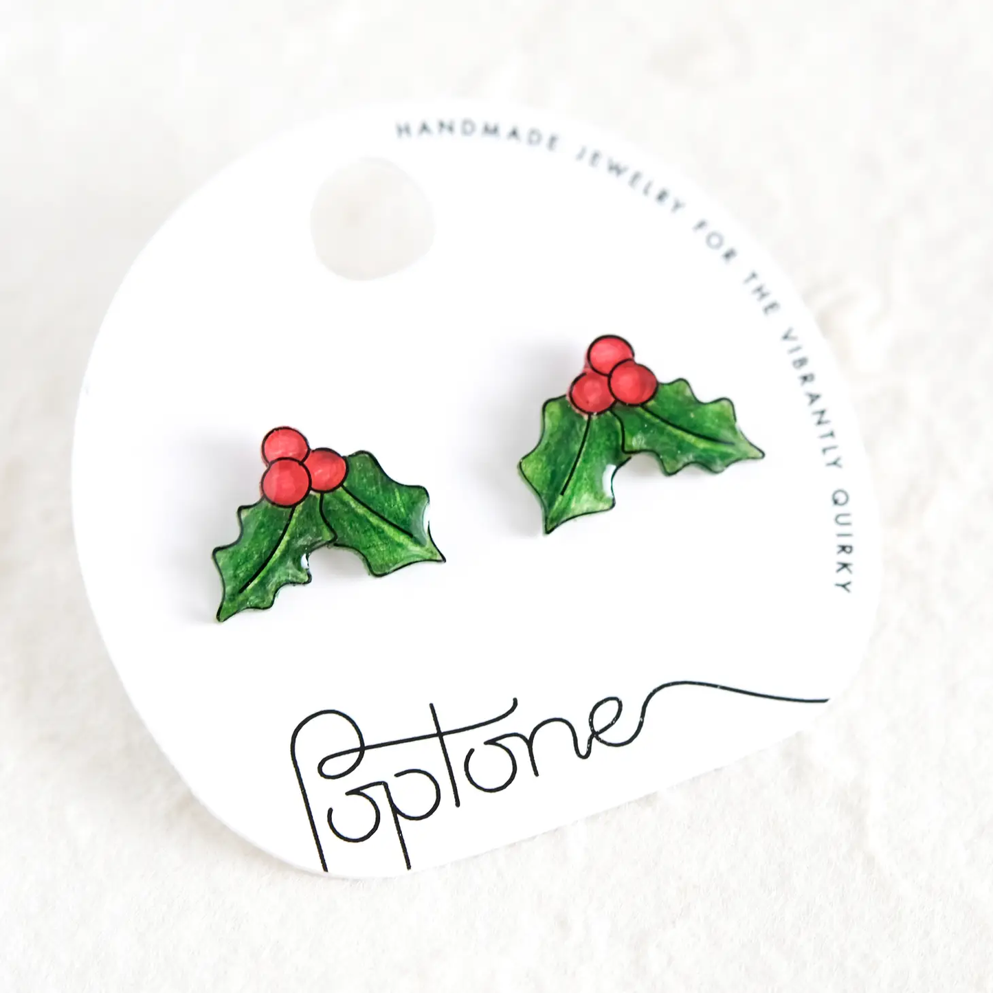 Christmas Holly Leaf Earrings