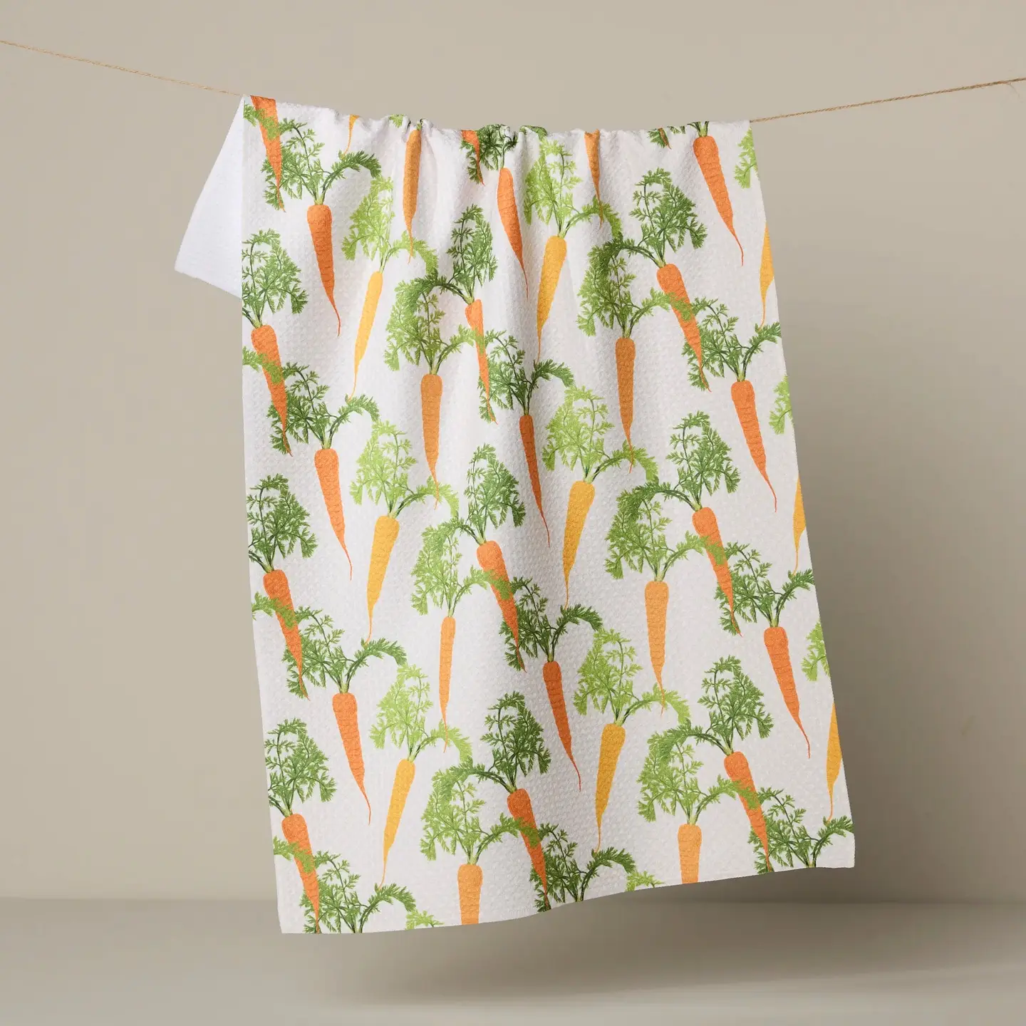 Geometry Tea Towel: Happy Carrots