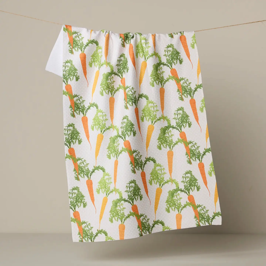 Geometry Tea Towel: Happy Carrots