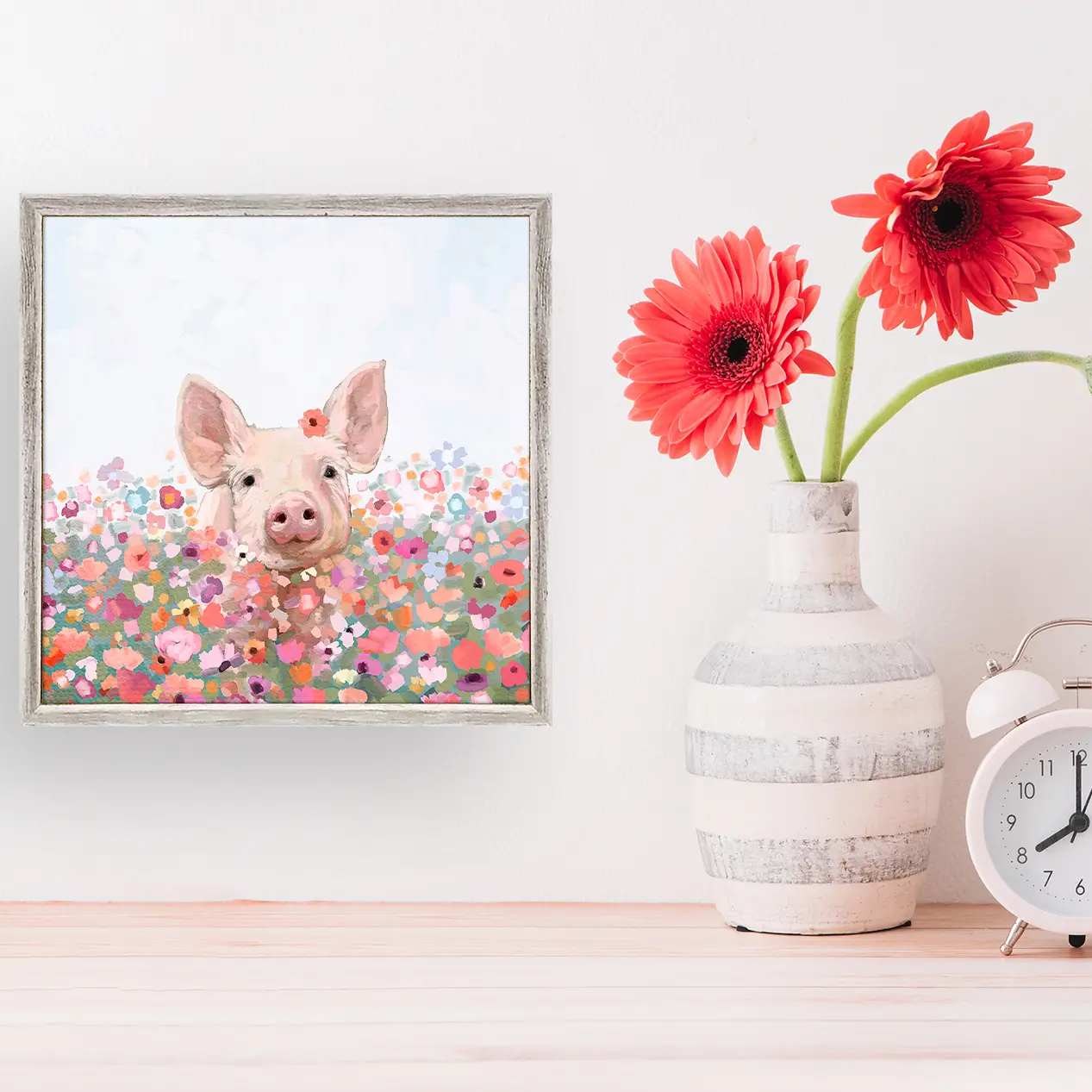 Wildflower Pig Mini Canvas