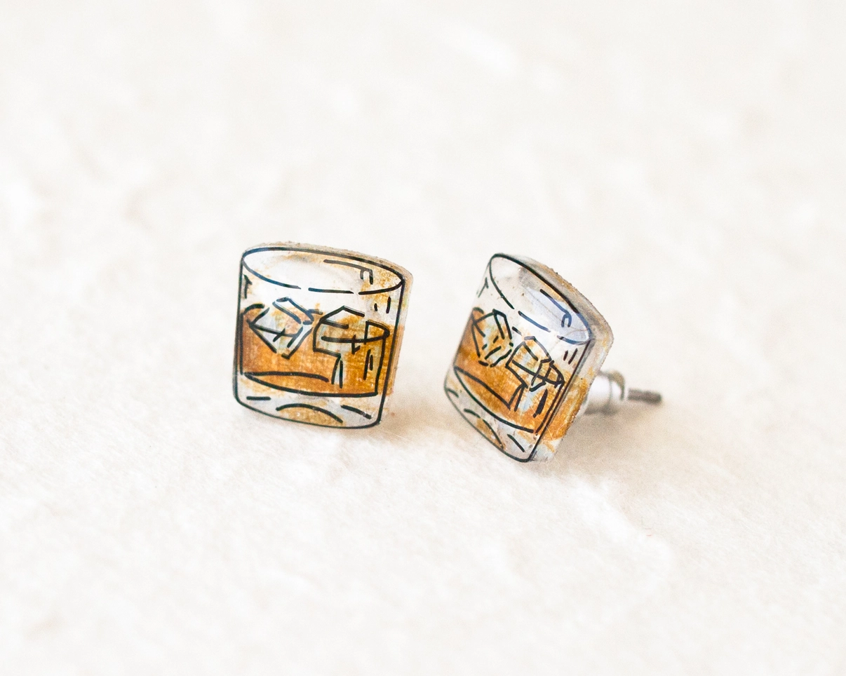 Whiskey Stud Earrings