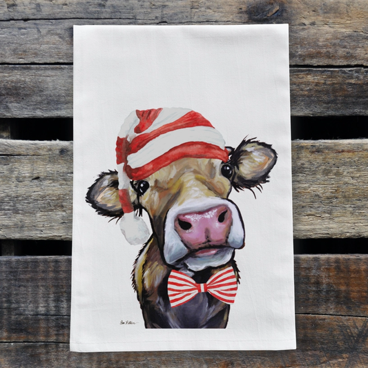 Christmas Cow Kitchen Towel