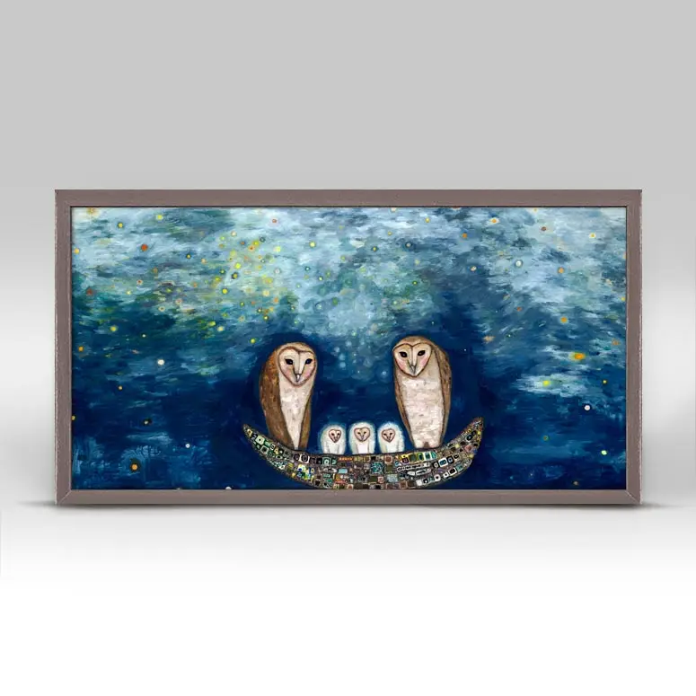 Barn Owl Treasure Nest - Mini Canvas