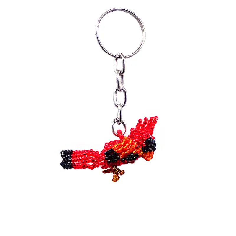 Beaded Cardinal Keychain