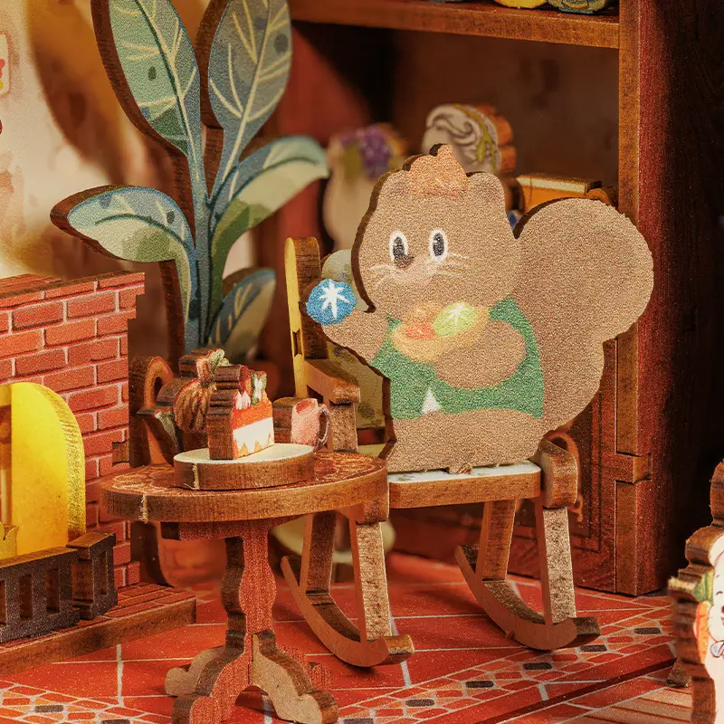 DIY Miniature Book Nook Kit: Squirrel Collector