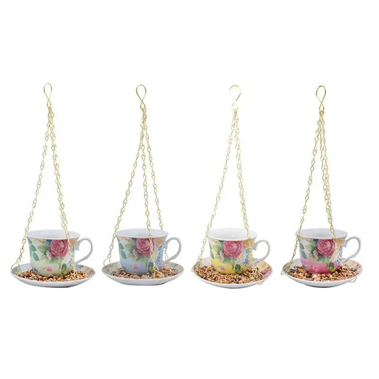 Hanging Teacup Birdfeeder