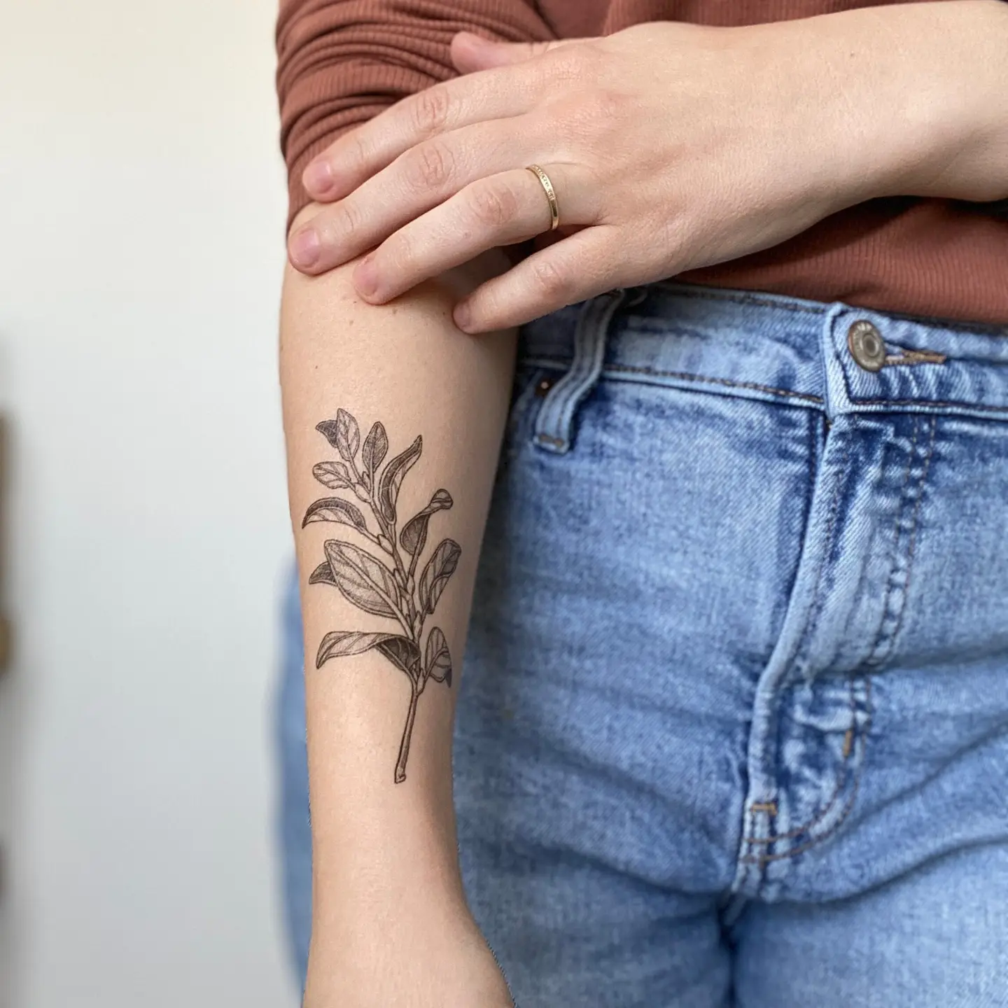 Sage Sprig Temporary Tattoo