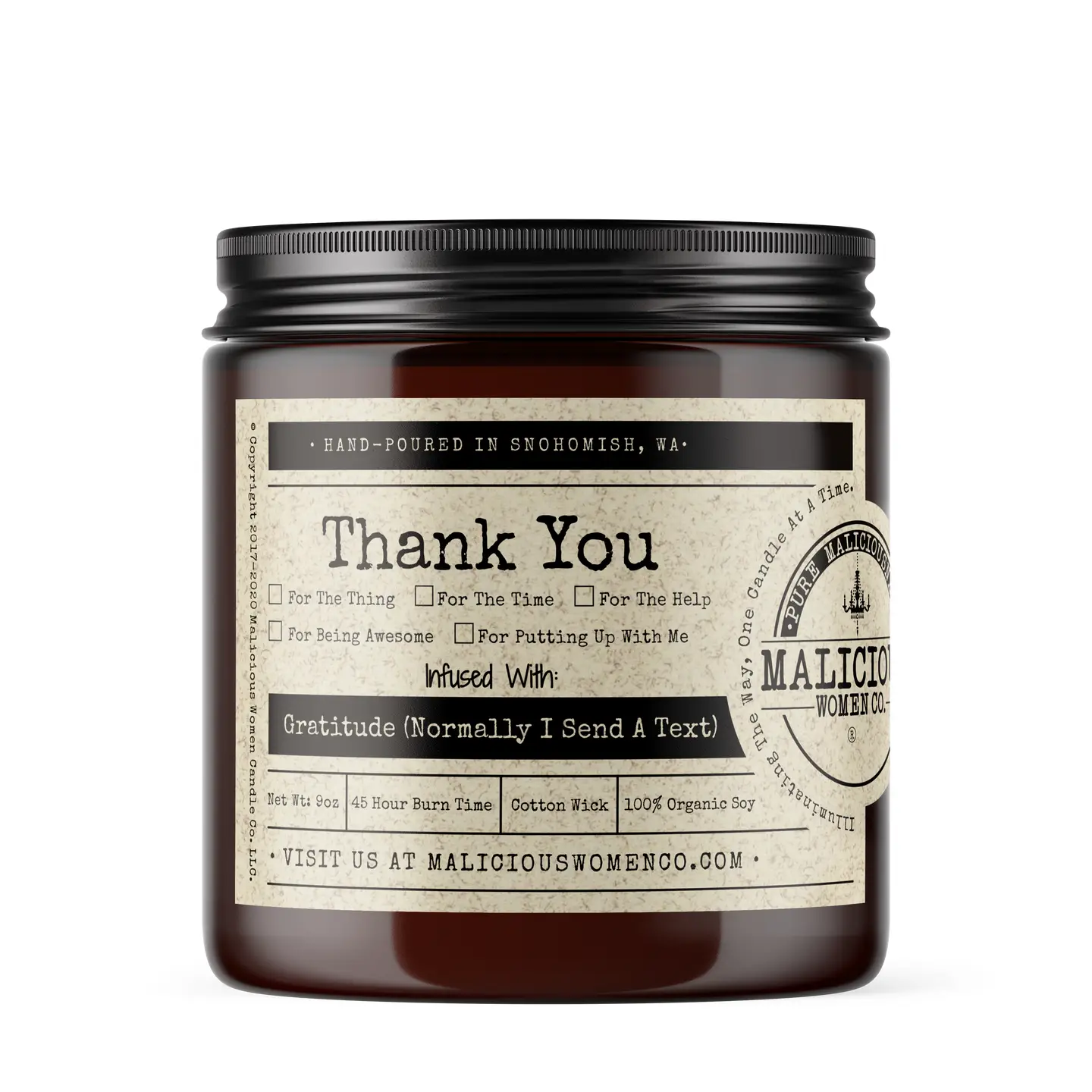 Thank You Send Text Candle