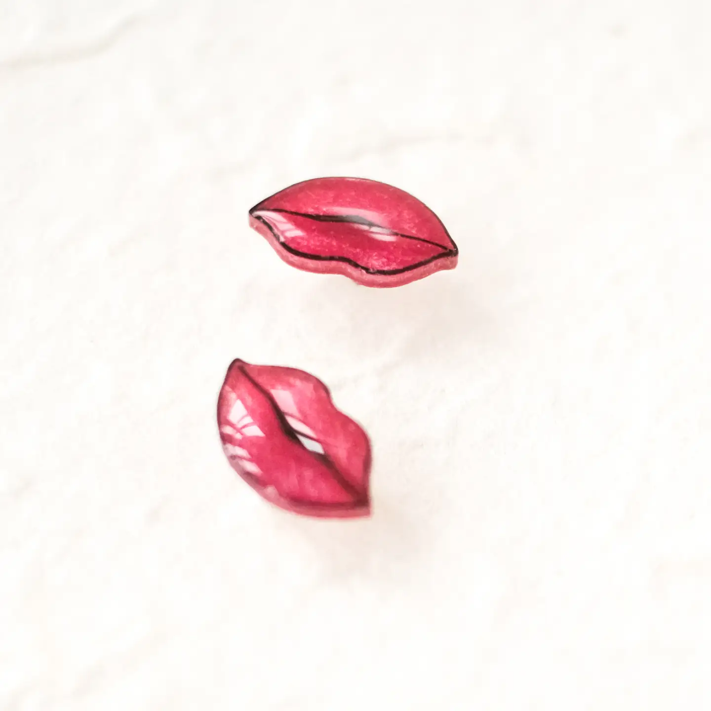 Red Lips Kiss Stud Earrings