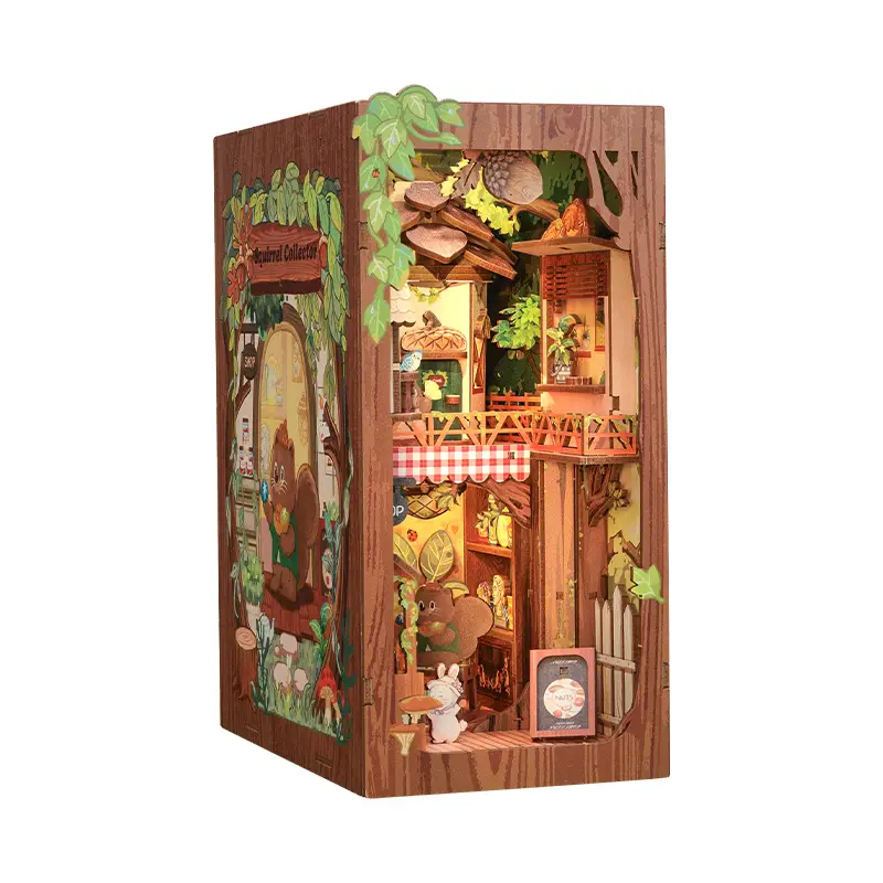 DIY Miniature Book Nook Kit: Squirrel Collector