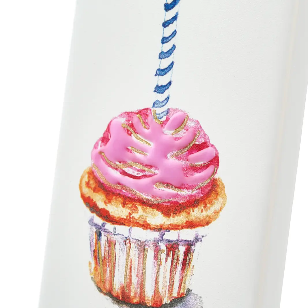 Flat Candle Happy Birthday Cupcake