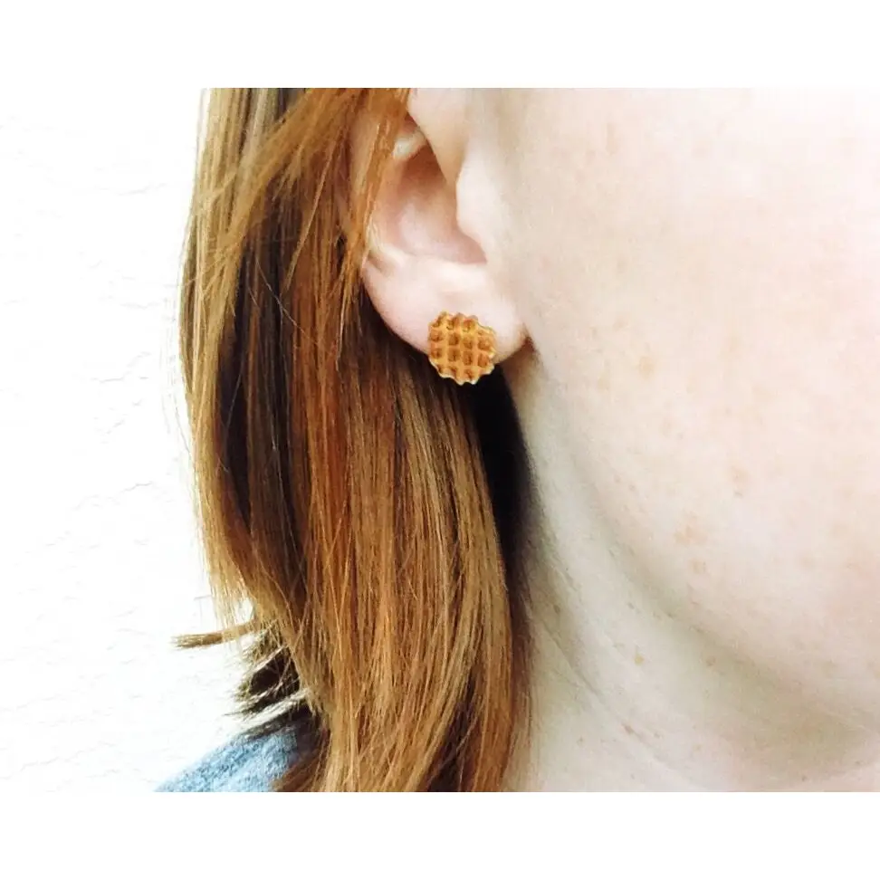 Waffle Stud Earrings