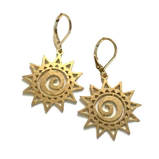 Brass Sunbeam Earrings