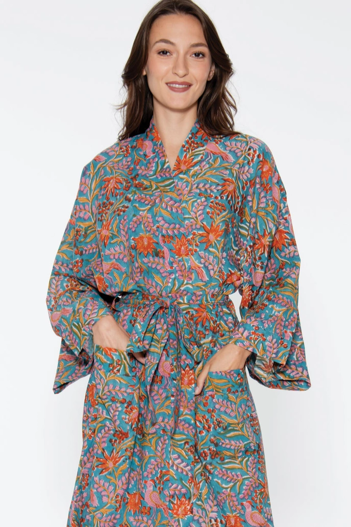 Kimono Robe - Blue Multi