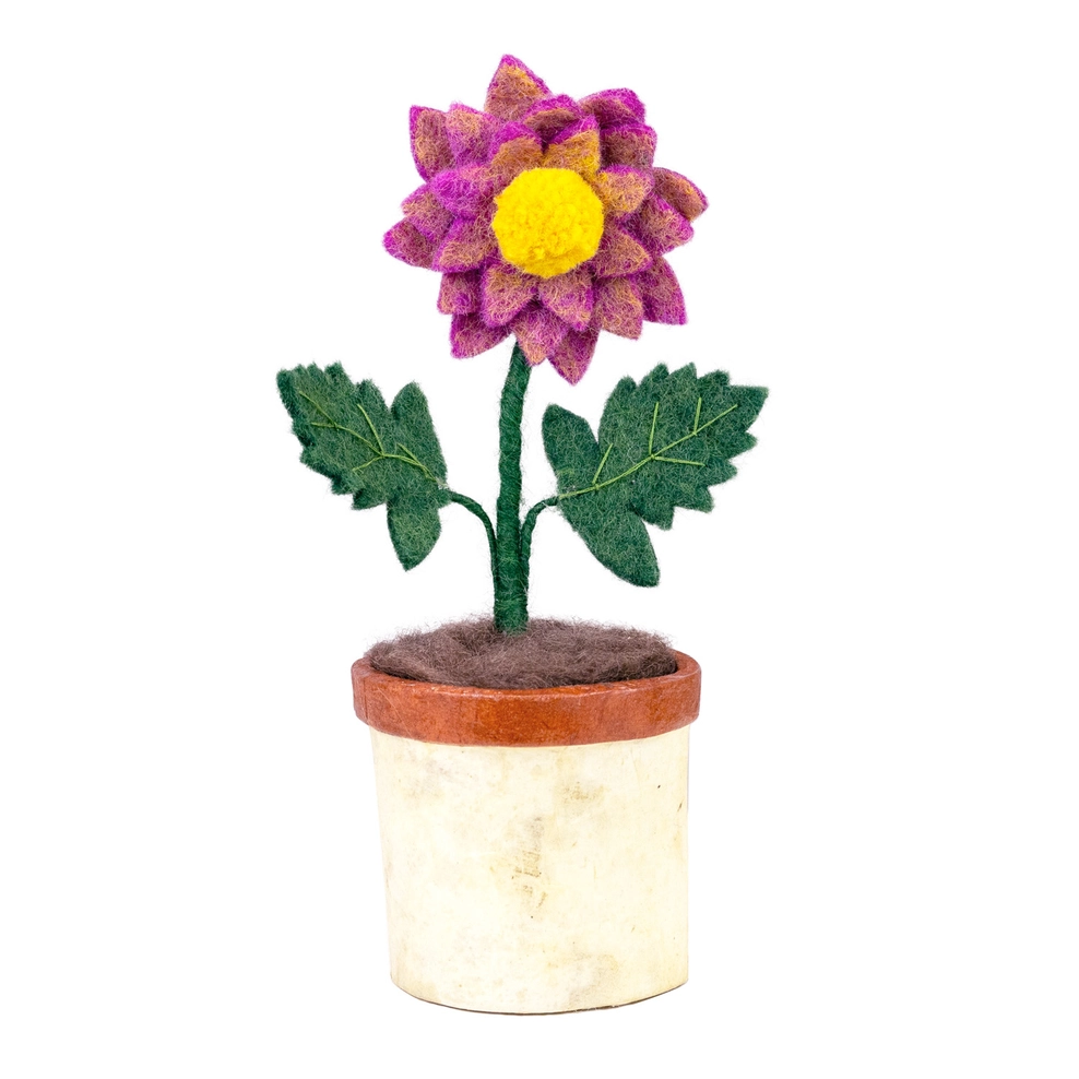 Dahlia Potted Felt Flower