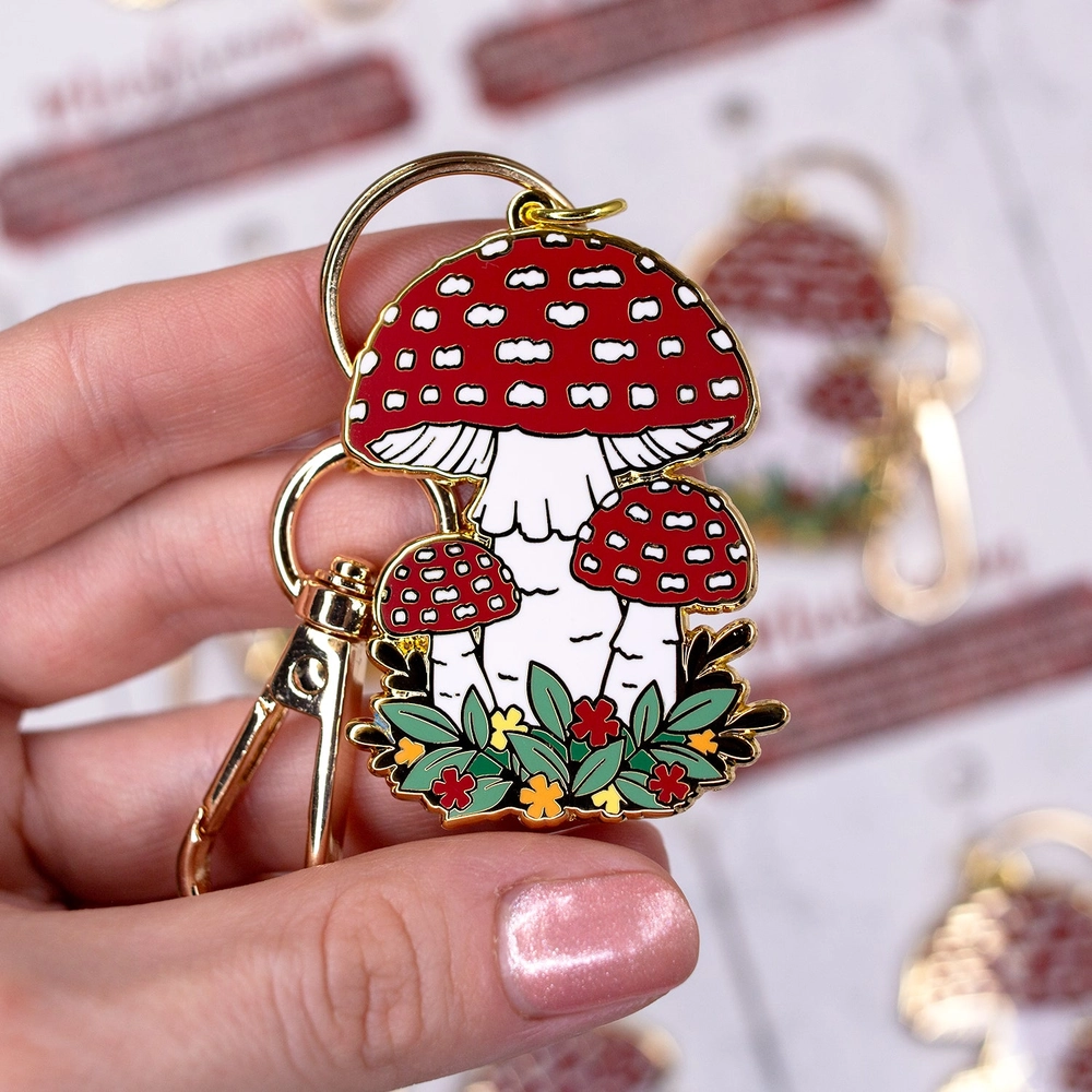 Amanita Mushroom Keychain