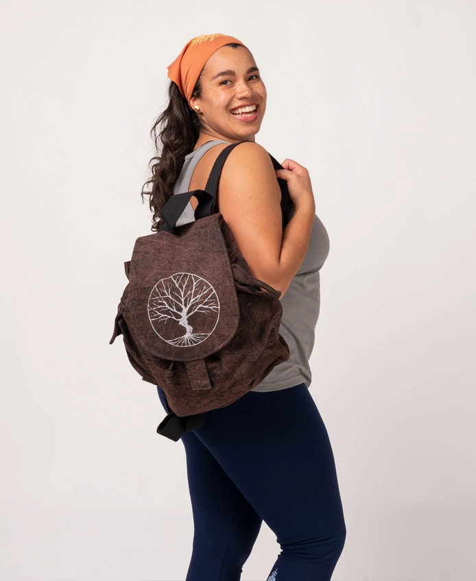 Sketchy Peace Tree Slouchy Backpack