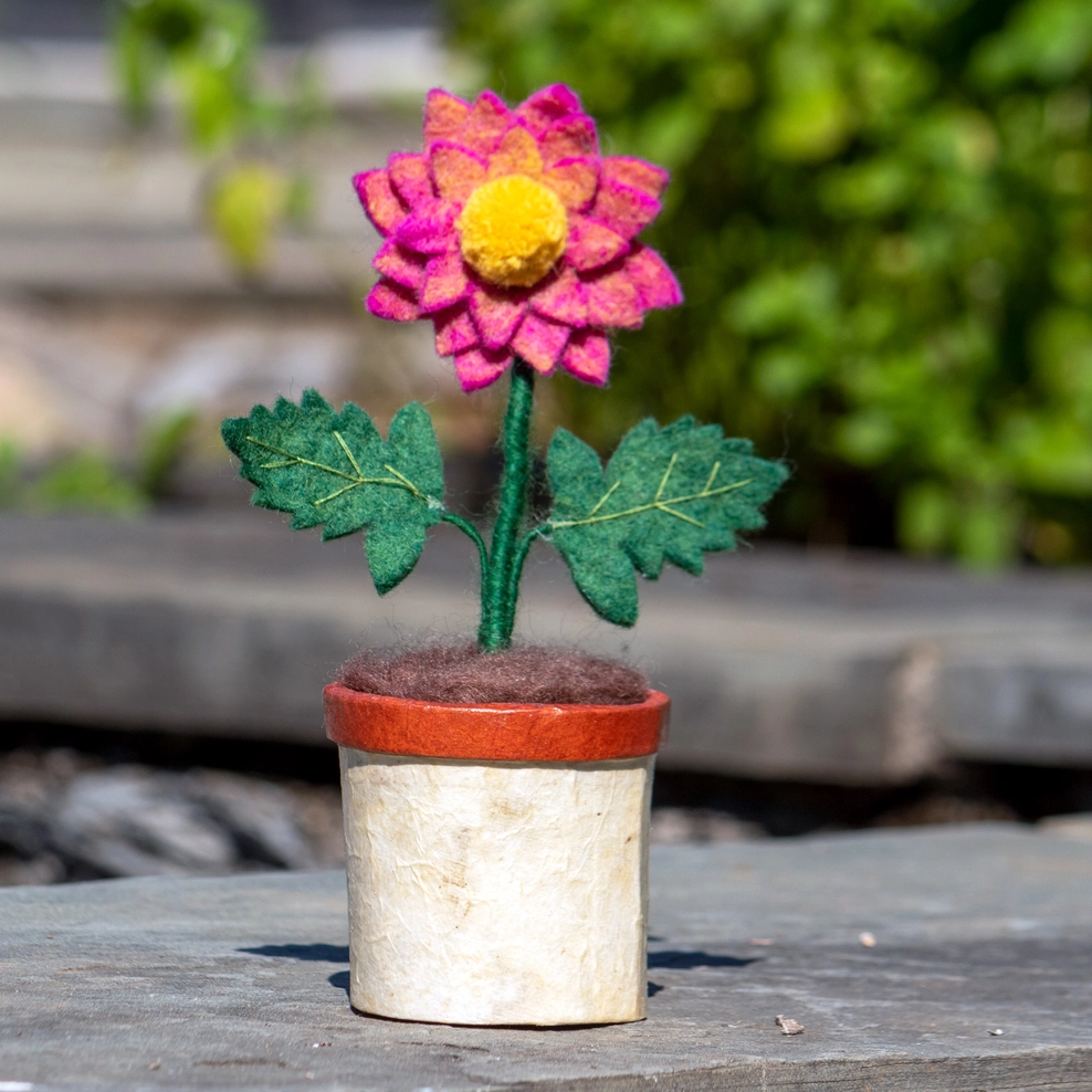 Dahlia Potted Felt Flower