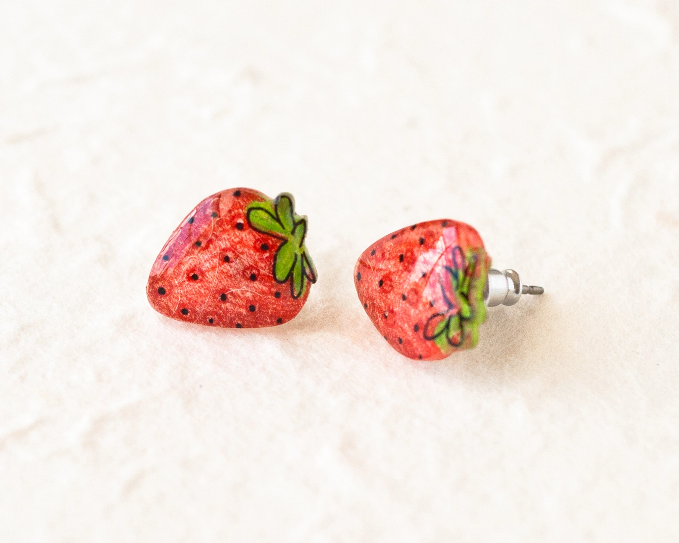 Strawberry Fruit Stud Earrings