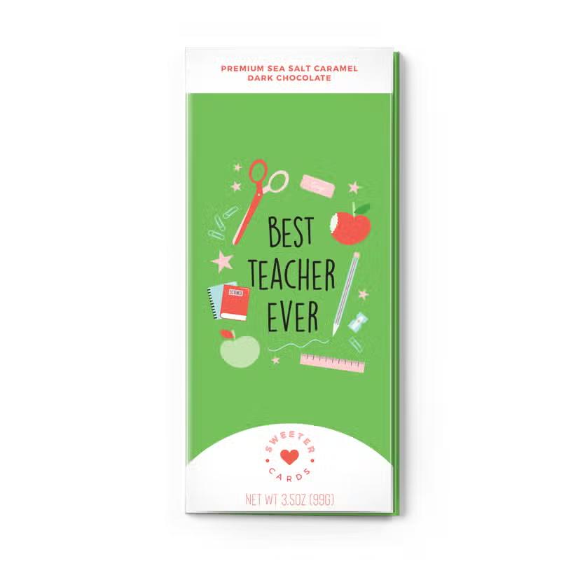 Best Teacher Ever Chocolate Bar Card