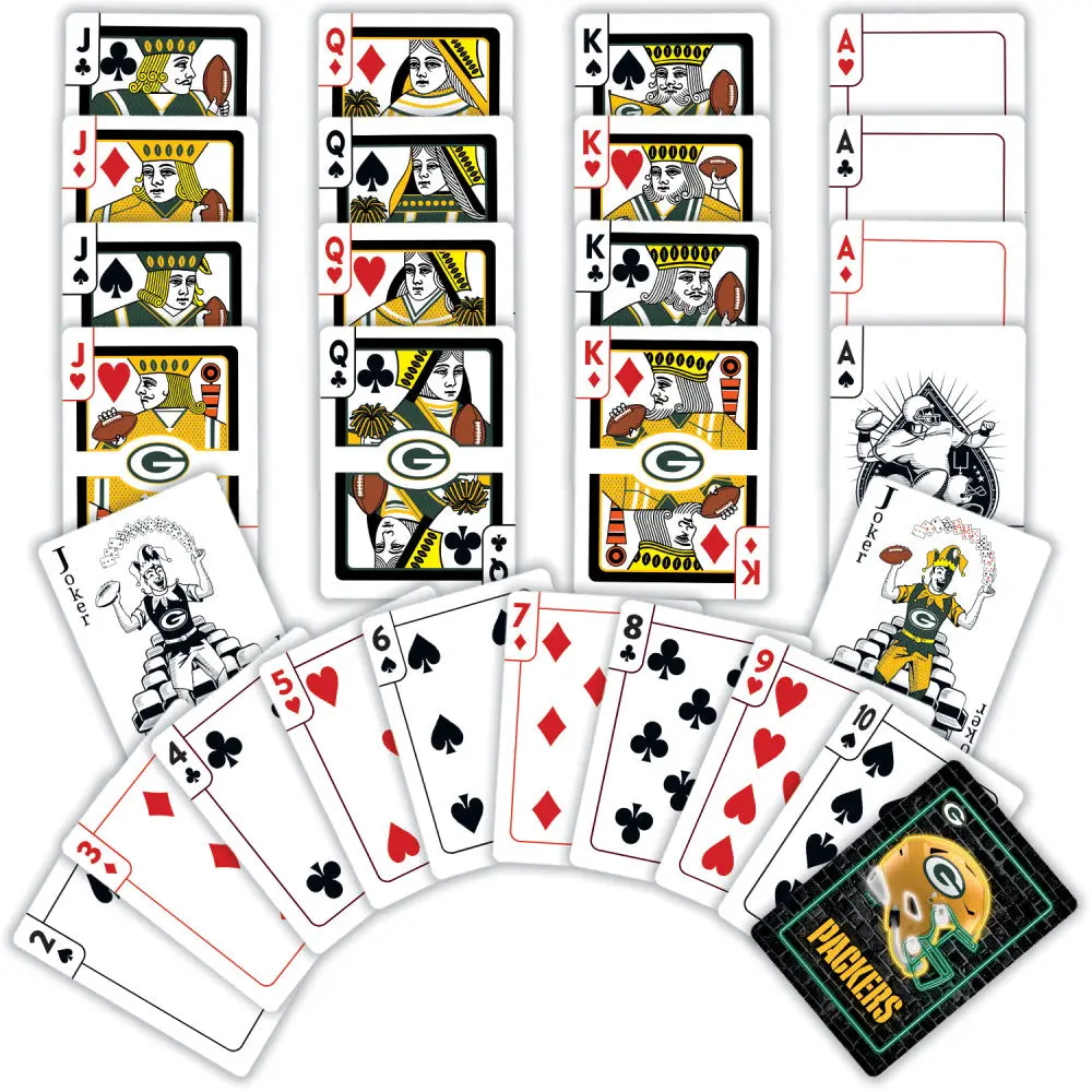 Green Bay Packers Neon-Styled Playing Cards