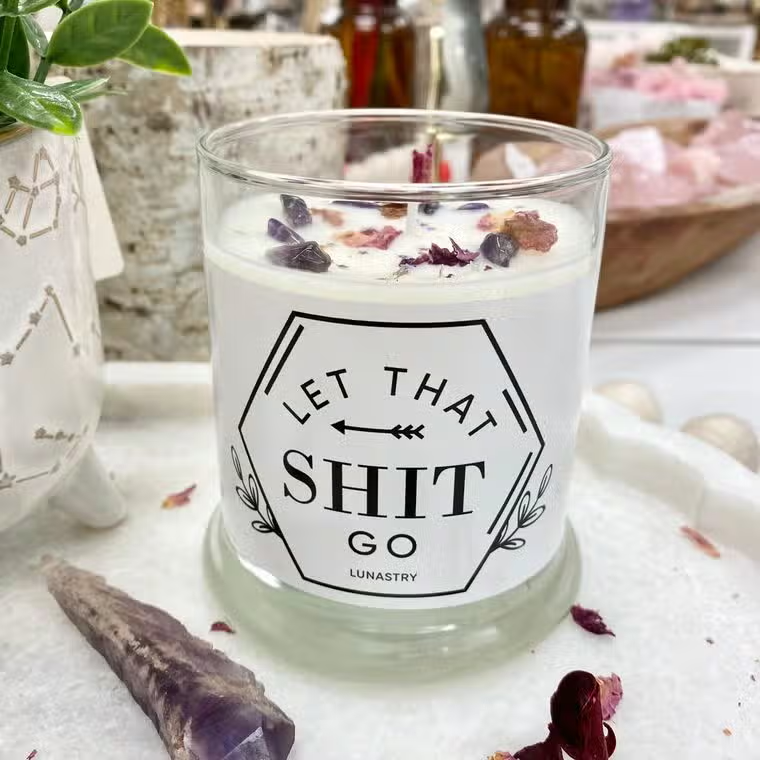 Let That Sh*t Go Crystal Candle