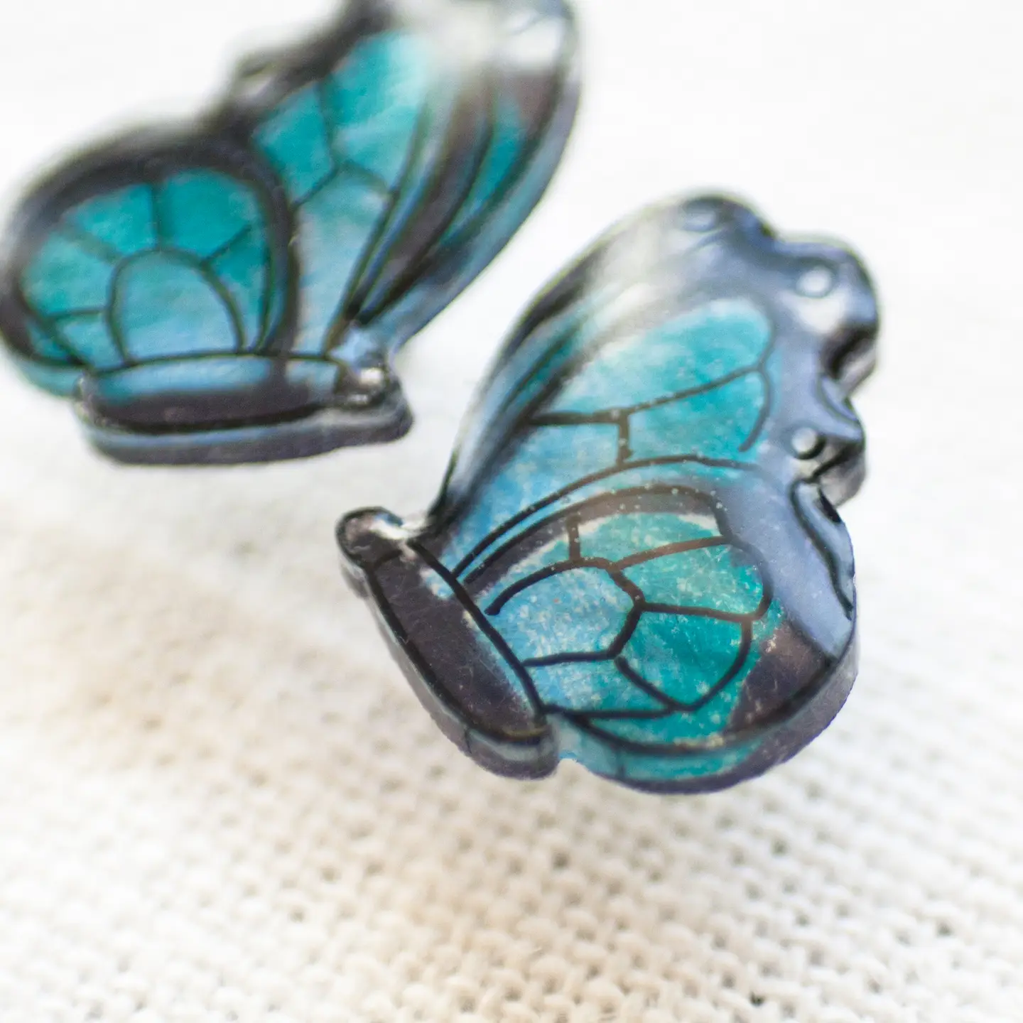 Blue Butterfly Stud Earrings