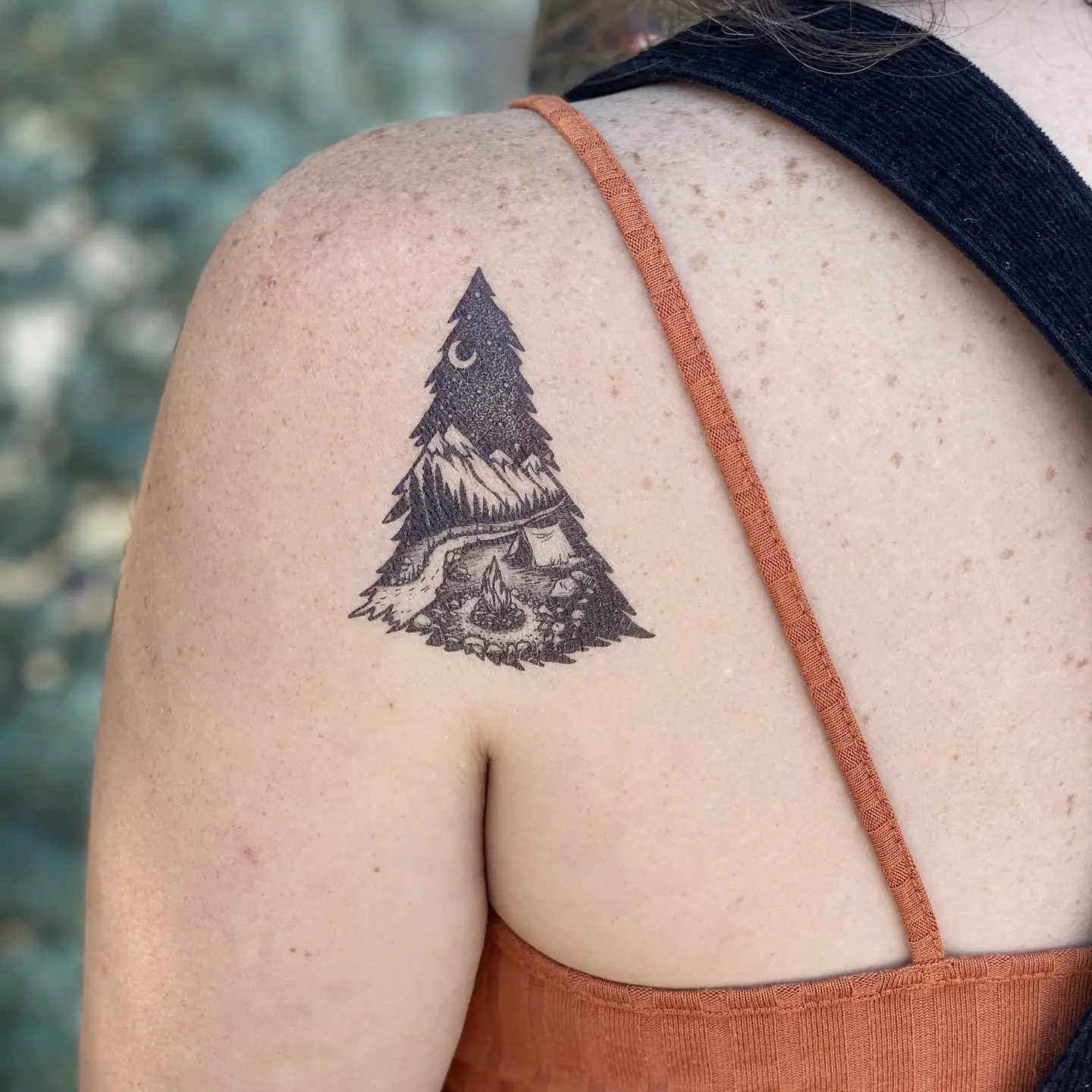 Mountain Camping Temp Tattoo